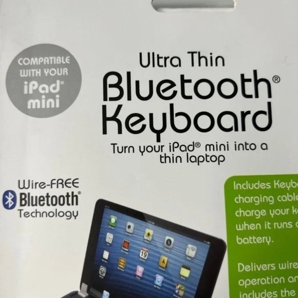*SOLD* NIB Purple Ultra Thin - Bluetooth Keyboard for iPad Mini - Picture 6 of 10
